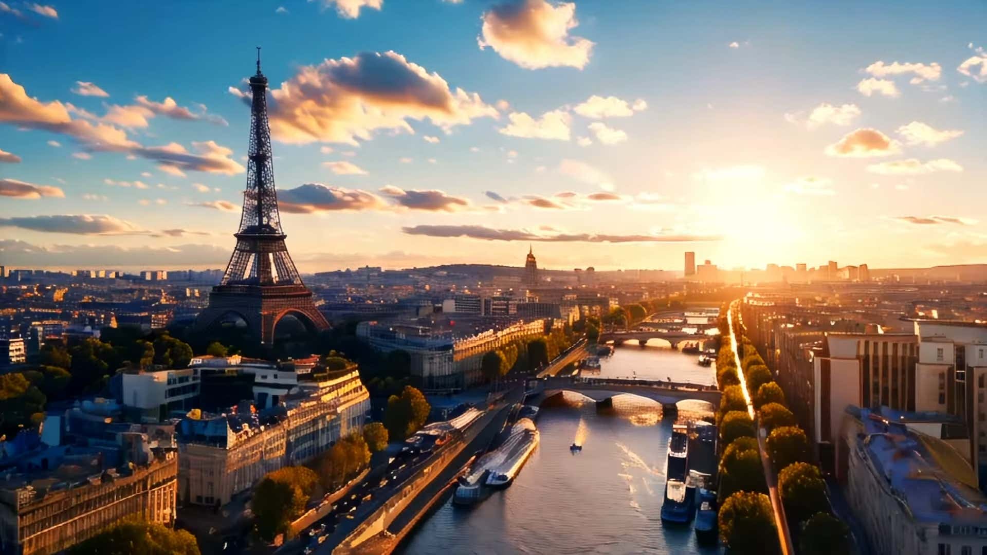 A screenshot of Paris as it looks in the AI-generated trailer. 